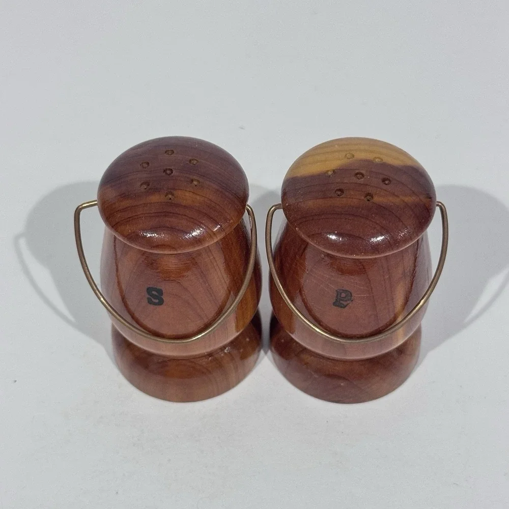 Wooden Lanterns W Handles‎ Salt & Pepper Shaker Set W Stoppers